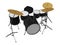 Drums isolated. Black drum kit.