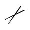 Drumsticks icon. Percussion musical instrument