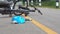 Drunk driving accident , car crash with bicycle.