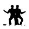 Drunk people. Drunk party. two men drinking vector silhouettes icon, sign, illustration alcohol