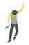 Drunk person vector illustration. Barely standing male cartoon character