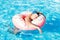 Drunk a Russian tourist on an inflatable donut swimming in the pool