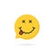 Drunk yellow emoji speech bubble logo on white