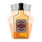 Drunkenness. Whiskey Bottle seeing double. Drink Scotch hallucination. Tequila on white background. Alcohol illustration