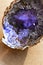 Druse amethyst close up. Purple crystals of amethyst stone, mineralogy, quartz, gem stone, Semi precious gem