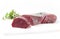 Dry aged beef fillet steak natural with a bouquet garni on white background