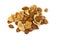 Dry apricot nut on white background.