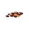 Dry berries of grapes isolated dried raisins