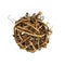 Dry brown rattan ball with twisted tendrils