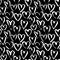 Dry Brush Artwork Heart Seamless Vector Pattern