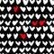 Dry Brush Artwork Heart Seamless Vector Pattern