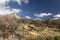 Dry burned fynbos and clouds