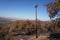 Dry burnt California hillside charred and devastated by a forest wildfire