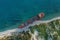 Dry cargo ship left on coast