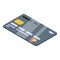 Dry cleaning card payment icon, isometric style