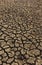 Dry and cracked ground caused by drought in Paraiba, Brazil. Climate change and water crisis