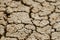 Dry cracked soil in desert lands