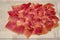 Dry cured ham jamon slices