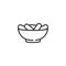 Dry dates bowl line icon