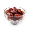 Dry dates fruits in plate