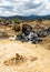 Dry deserted land of an abandoned copper mine