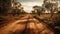 Dry and Dusty Australian Road under the Sun