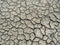 Dry earth covered with small cracks as drought and global warming concept. Cracked clay soil texture or ground pattern with cracks