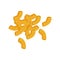 Dry elbow macaroni pasta. Raw pasta, macaroni, cartoon illustration