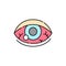 Dry Eye olor line icon. Computer-induced medical problem. Pictogram for web page, mobile app, promo.