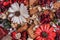 Dry field flowers. Top view- flat still life