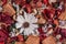 Dry field flowers. Top view- flat still life