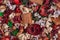 Dry field flowers. Top view- flat still life