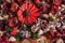 Dry field flowers. Top view- flat still life