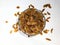 Dry fruits in the Glass Bowl, dry grapes with white background