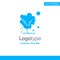 Dry, Global, Soil, Tree, Warming Blue Solid Logo Template. Place for Tagline