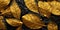 Dry Gold Black leaves Surface textured background, realism, realistic, hyper realistic. Generative AI weber.