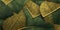 Dry Gold Green leaves Surface textured background, realism, realistic, hyper realistic. Generative AI weber.