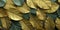 Dry Gold Green leaves Surface textured background, realism, realistic, hyper realistic. Generative AI weber.