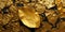 Dry Gold leaves Surface textured background, realism, realistic, hyper realistic. Generative AI weber.