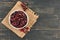 Dry hibiscus tea in bowl