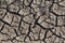 Dry and hot summers dry, cracked soil. The texture of the earth during drought. View from the top. The global shortage of water on