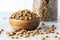 Dry kibble animal food. Dried food for cats or dogs
