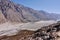 A dry lake with a awesome natural mountain view