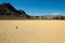 Dry lake feature with sailing stones