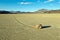 Dry lake feature with sailing stones