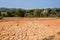 Dry landscape of Bomb craters field in Xieng Khouang Province, Laos. One of the most heavily bombed place in country