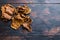 Dry leafs tobacco Nicotiana tabacum and tobacco leaves on old wood planks table dark top view space for text