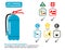 Dry powder fire extinguisher use infographic diagram