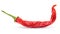 dry red hot chilli pepper on white background, isolated, clipping path, full depth of field