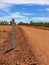 Dry river bed depth gauge in outback Australia